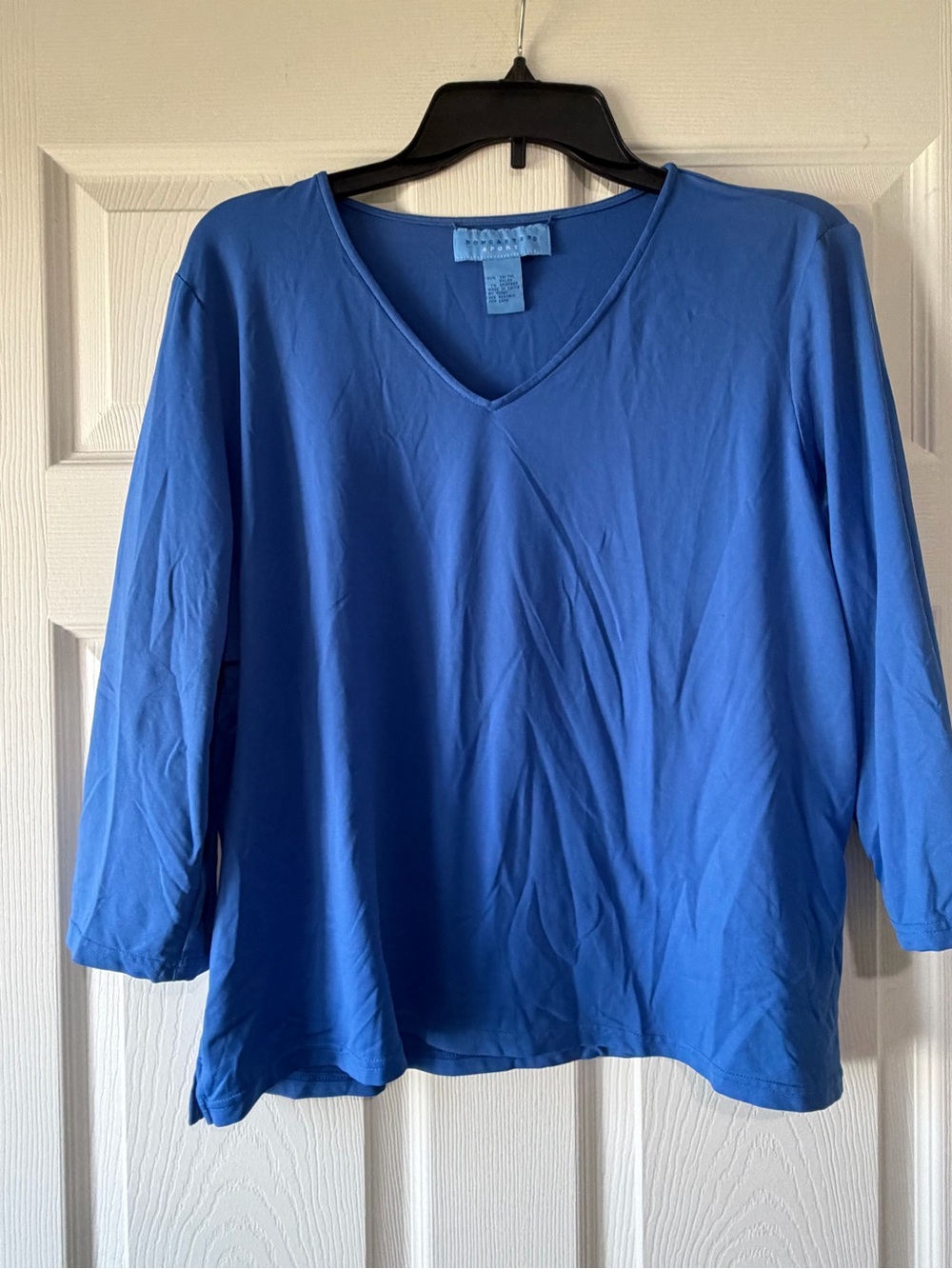 Doncaster Blue V-Neck Long Sleeve Top